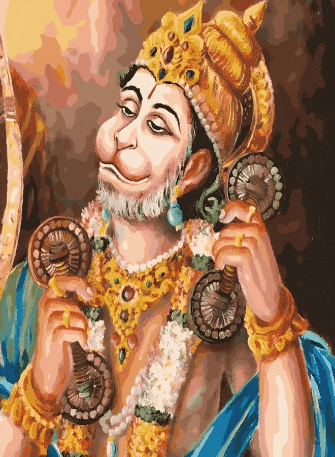 Paint Waint Paint by Numbers Kit for Adults & Kids | Religious Theme | Krishna, Hanuman, Shiva & More | DIY Canvas Painting Set with 24 Acrylic Colors & Brushes | 35 x 40 cm | Easy-to-Paint Spiritual Art for Home Décor & Gifting | Relaxing Hobby for All Ages (Canvas Roll, PW26) - Image 1
